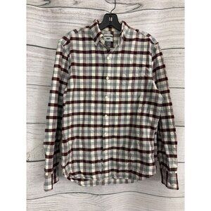 Mens Old Navy Slim Fit Plaid Button-Down Shirt Size M